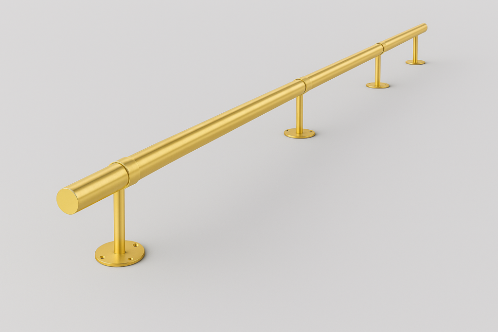 Solid brass foot rail